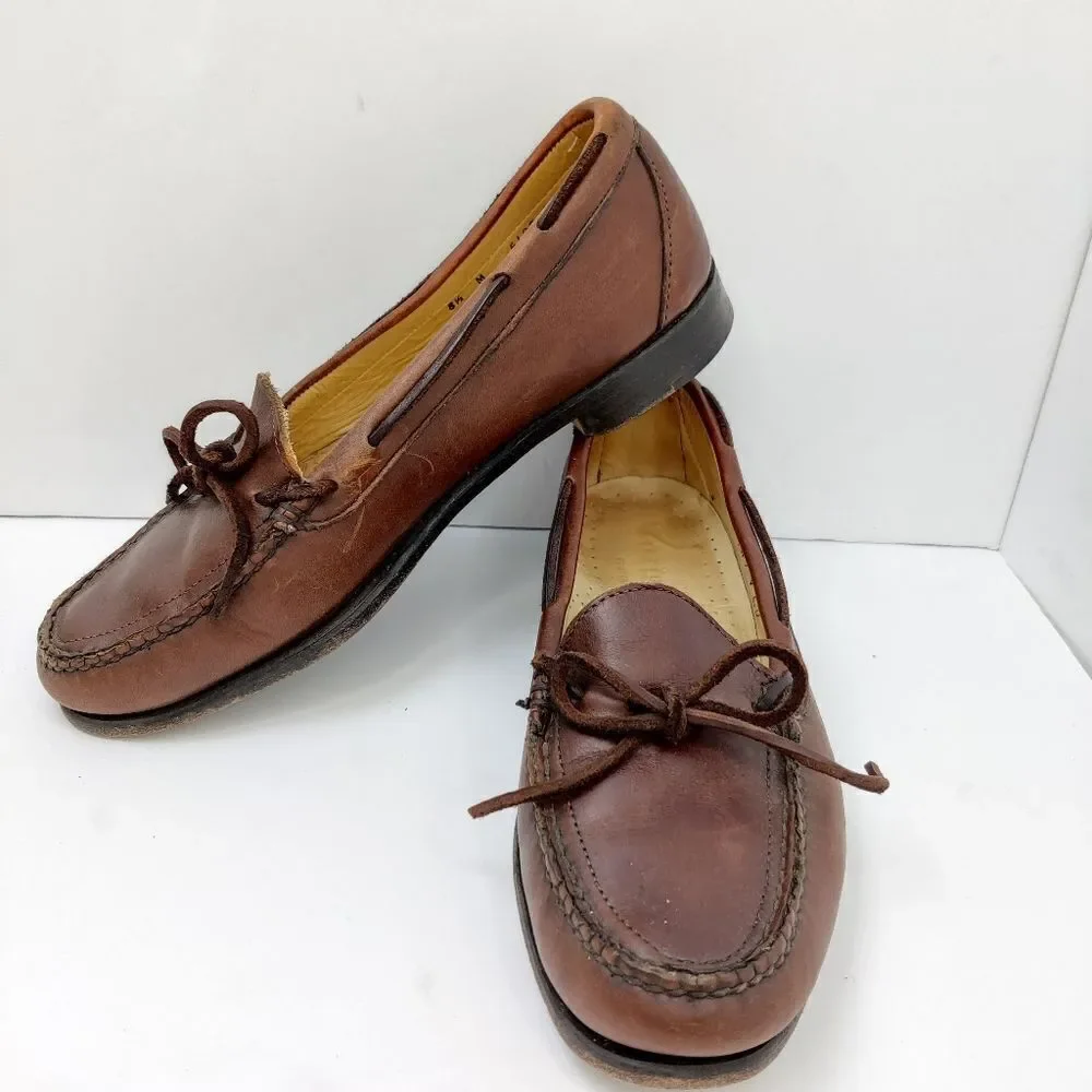 Barrie ltd Booters Mens Slip on Loafers in Brown Leather Sz 8.5 M Mocc Toe